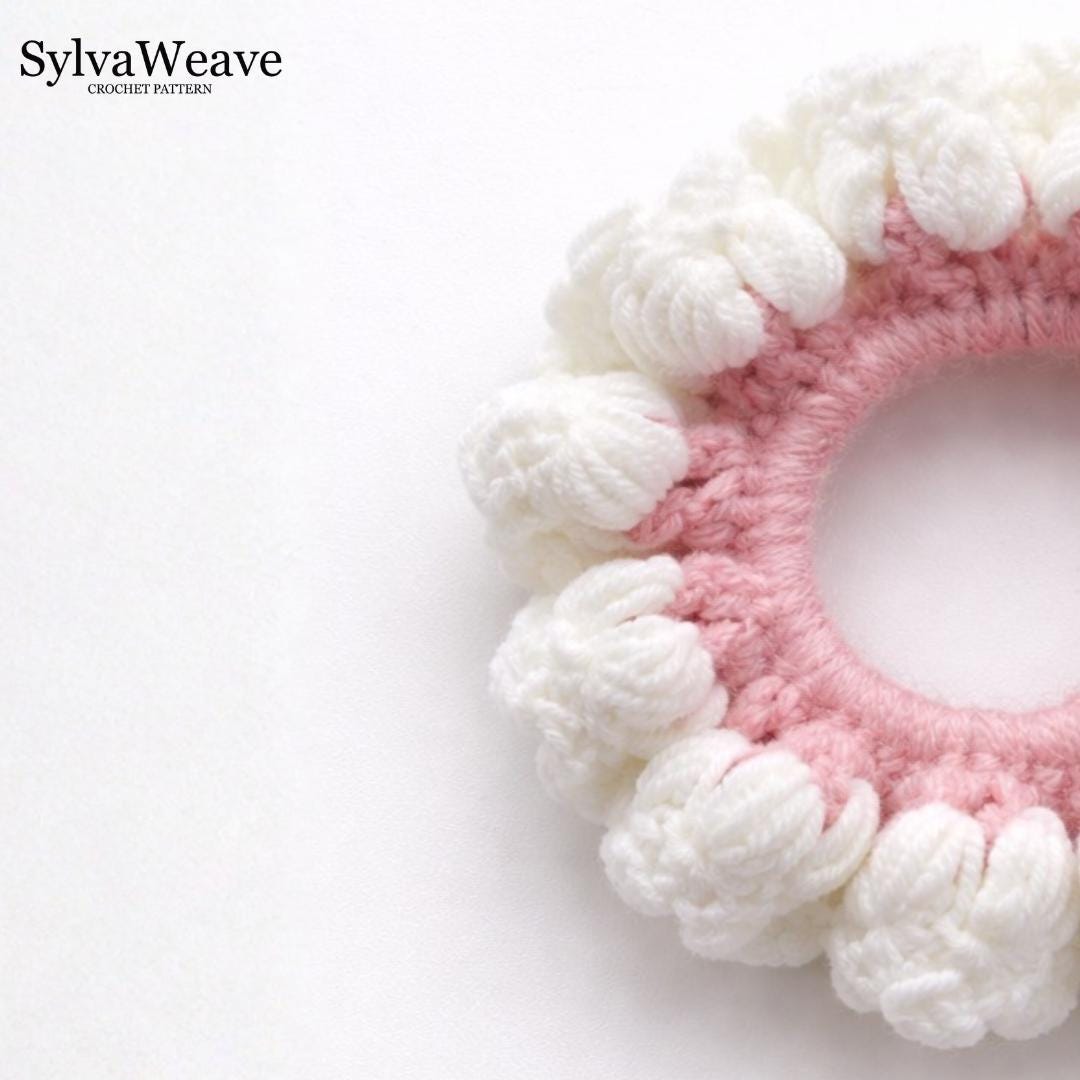 Crochet Hair Accessory Pattern | Ruffled Scrunchie PDF + Video Tutorial