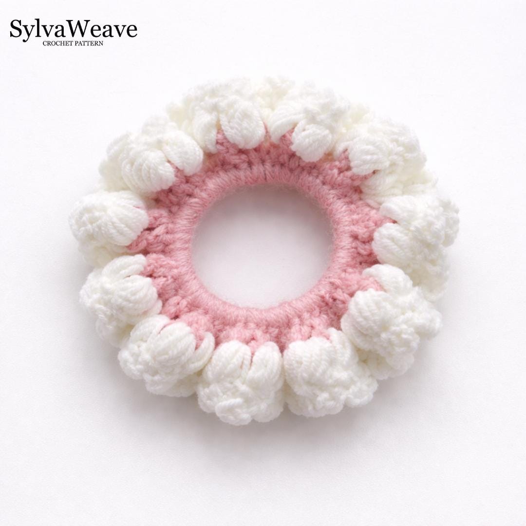 Crochet Hair Accessory Pattern | Ruffled Scrunchie PDF + Video Tutorial