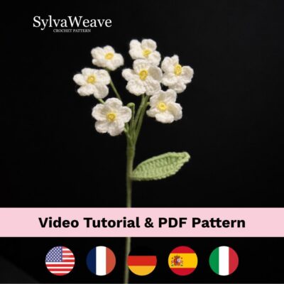 Forgot-me-not Crochet Flower Pattern (PDF + Video Tutorial) | Flower Bouquet, Realistic Floral Amigurumi Beginner Friendly Forgot-me-not Crochet Flower Pattern (PDF + Video Tutorial) | Flower Bouquet, Realistic Floral Amigurumi Beginner Friendly