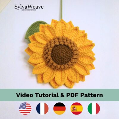 Crochet Sunflower Pattern (PDF + Video Tutorial) | Beginner Friendly | Flower Bouquet Idea