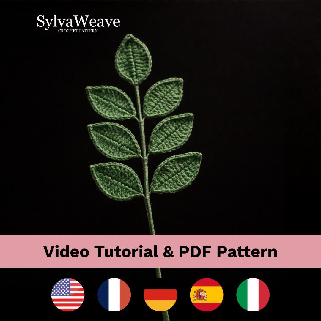 Crochet Leaf Pattern (PDF + Video Tutorial) | Steps by Steps, Beginner friendly