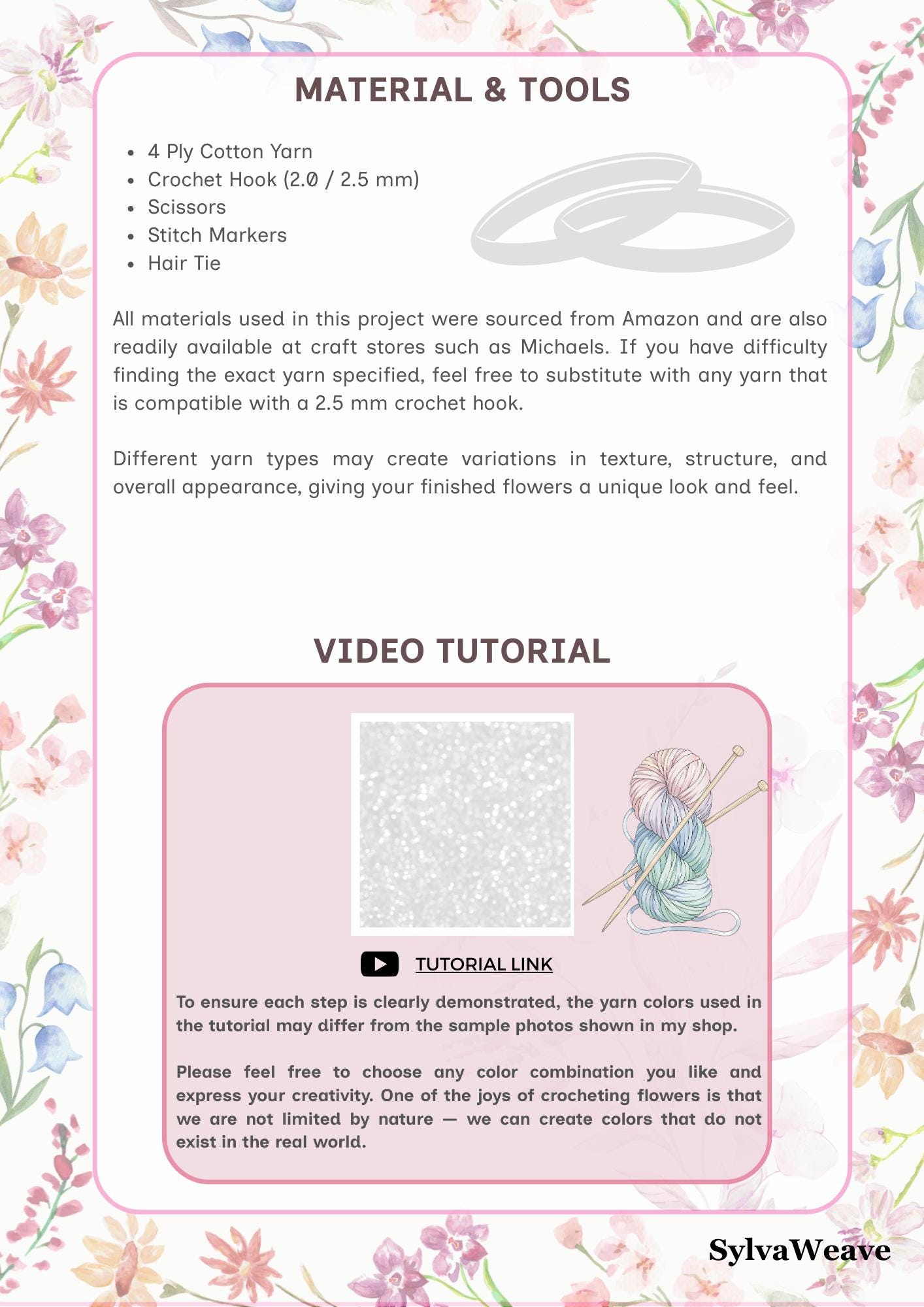 Crochet Hair Accessory Pattern | Ruffled Scrunchie PDF + Video Tutorial