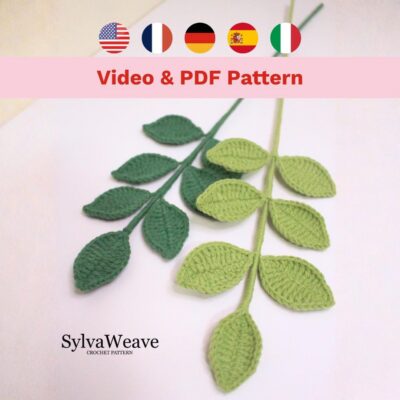 Crochet Leaf Pattern (PDF + Video Tutorial) | Steps by Steps, Beginner friendly