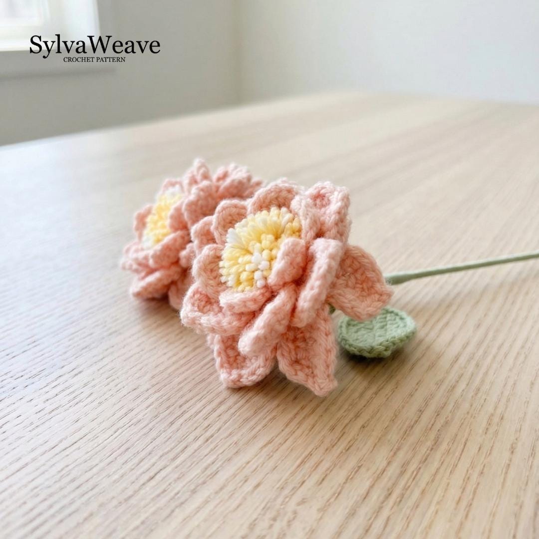 Gardenia Crochet Flower Pattern PDF with Video Tutorial, Elegant White Bouquet DIY Gift