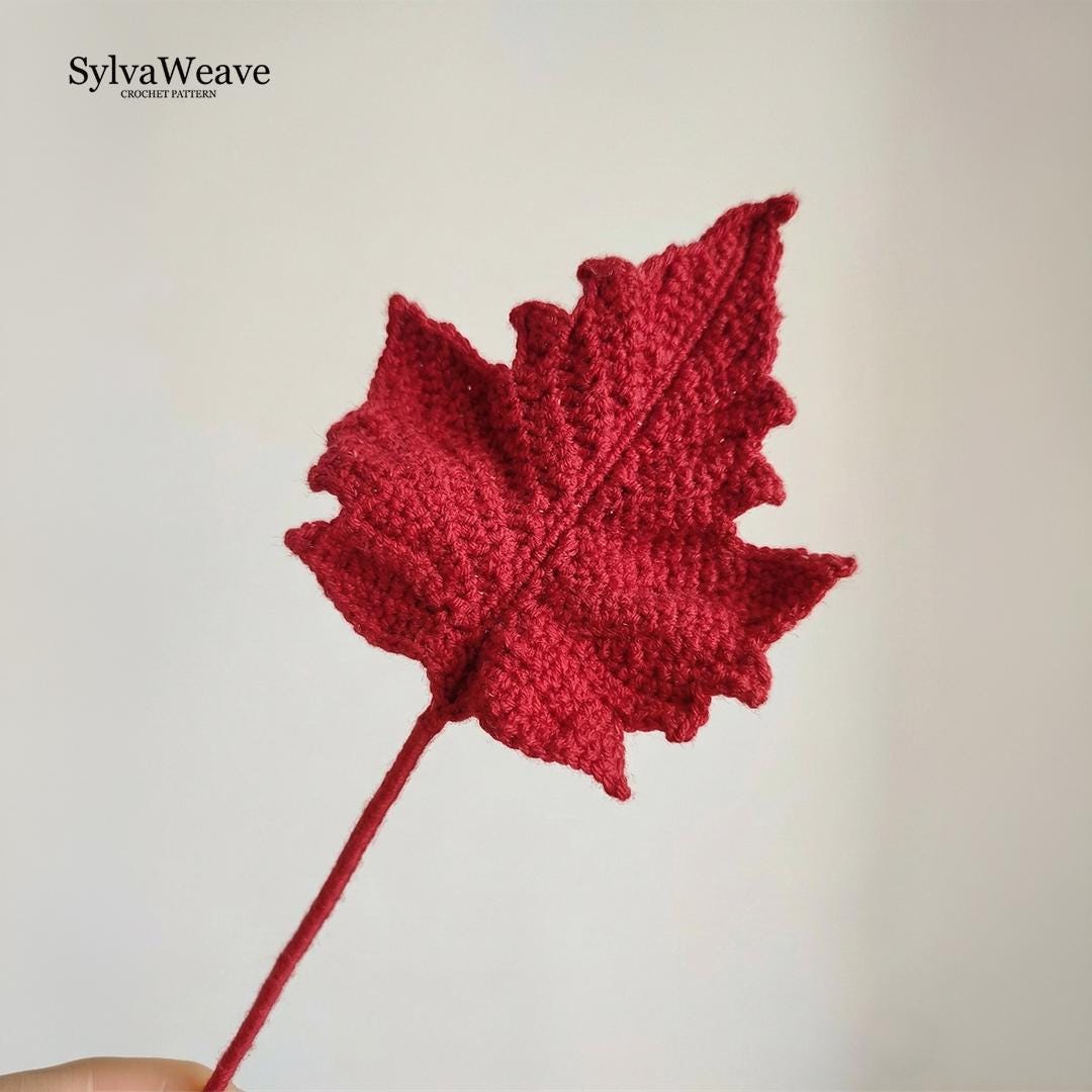 Maple Leaf Crochet Pattern PDF with Video Tutorial, Autumn Fall Decor DIY