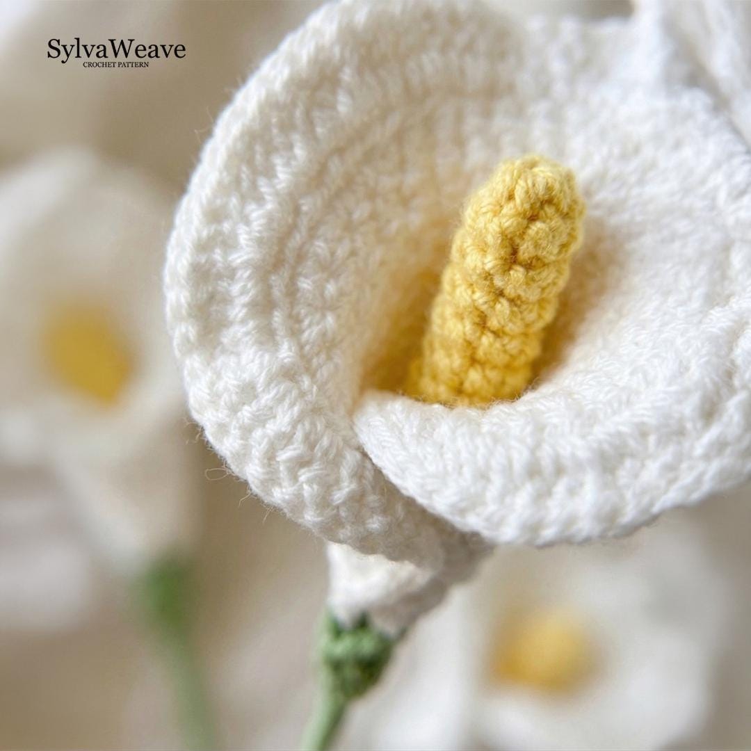 Calla Lily Crochet Flower Pattern PDF with Video Tutorial, Elegant Wedding Bouquet DIY