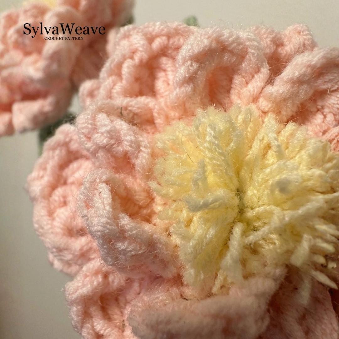 Gardenia Crochet Flower Pattern PDF with Video Tutorial, Elegant White Bouquet DIY Gift