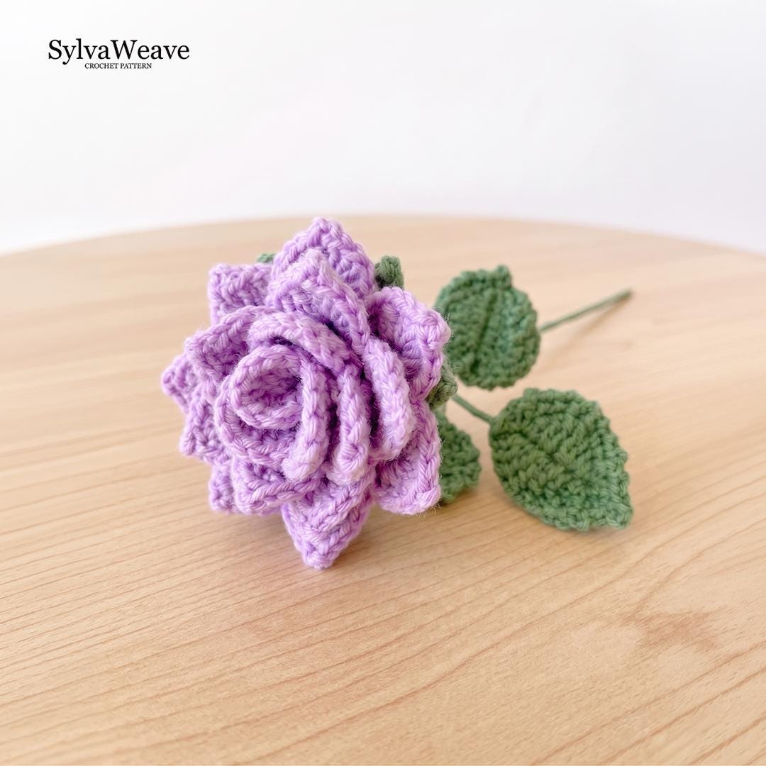 Pointed Rose Crochet Pattern PDF with Video Tutorial, Elegant Flower Bouquet DIY Gift