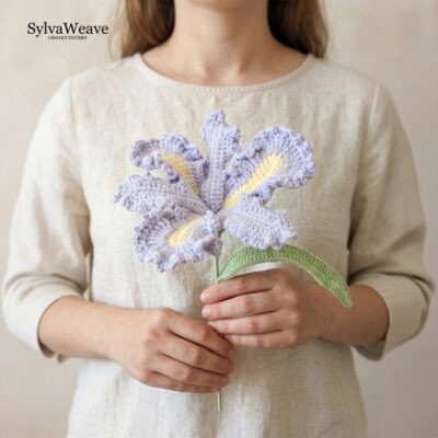 Iris Crochet Flower Pattern PDF with Video Tutorial, Elegant Bouquet DIY Gift Iris Crochet Flower Pattern PDF with Video Tutorial, Elegant Bouquet DIY Gift