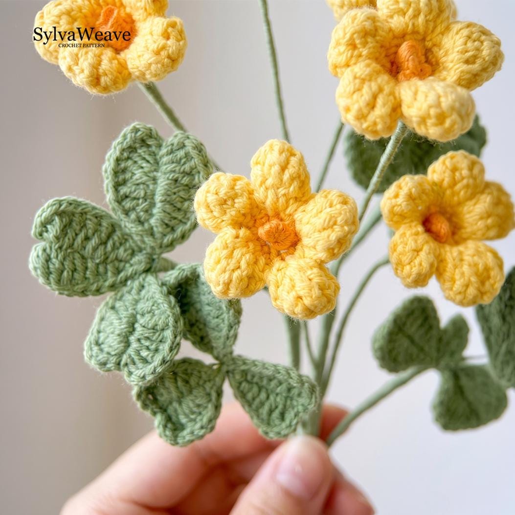 Four Leaf Clover Crochet Pattern PDF with Video Tutorial, Lucky Charm DIY Gift