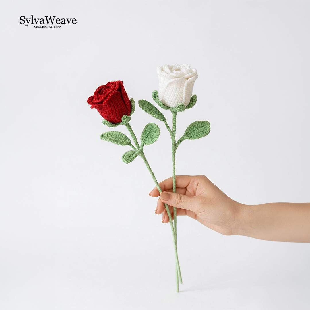 Rose Crochet Pattern Rose Bouquet Pattern Crochet Flower Bouquet Pattern Wedding Bouquet Valentines Gift Flower