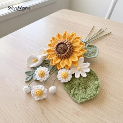 Crochet Flower Bouquet Pattern Bundle (Sunflower, Lily, Daisy, Monstera) (PDF & Video) Crochet Flower Bouquet Pattern Bundle (Sunflower, Lily, Daisy, Monstera) (PDF & Video)