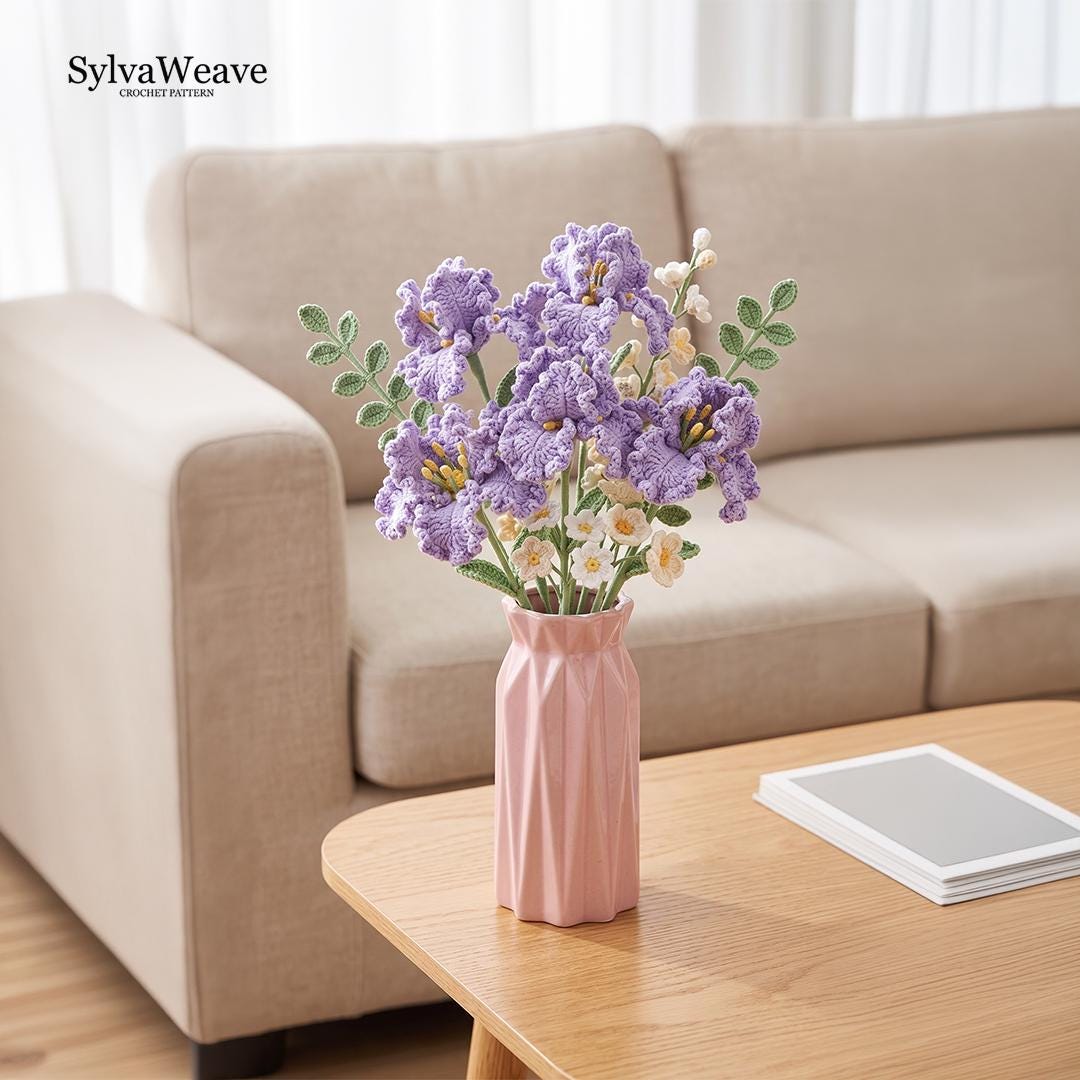 Crochet Crape Myrtle Flower Pattern, Video Tutorial, Floral Bouquet DIY (PDF)