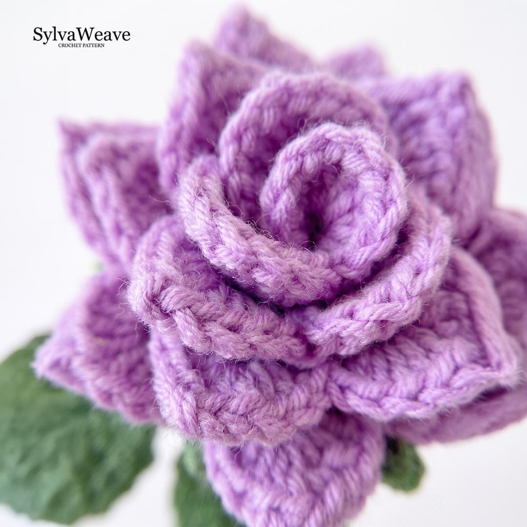 Pointed Rose Crochet Pattern PDF with Video Tutorial, Elegant Flower Bouquet DIY Gift
