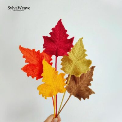 Maple Leaf Crochet Pattern PDF with Video Tutorial, Autumn Fall Decor DIY Maple Leaf Crochet Pattern PDF with Video Tutorial, Autumn Fall Decor DIY