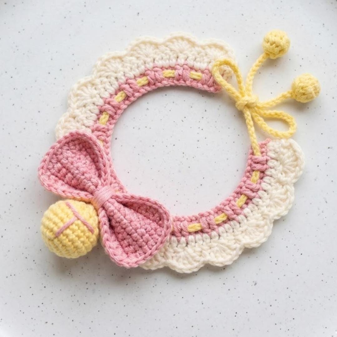 Crochet Pet Collar Pattern PDF & Video Tutorial | Dog Cat Collar | Beginner Friendly