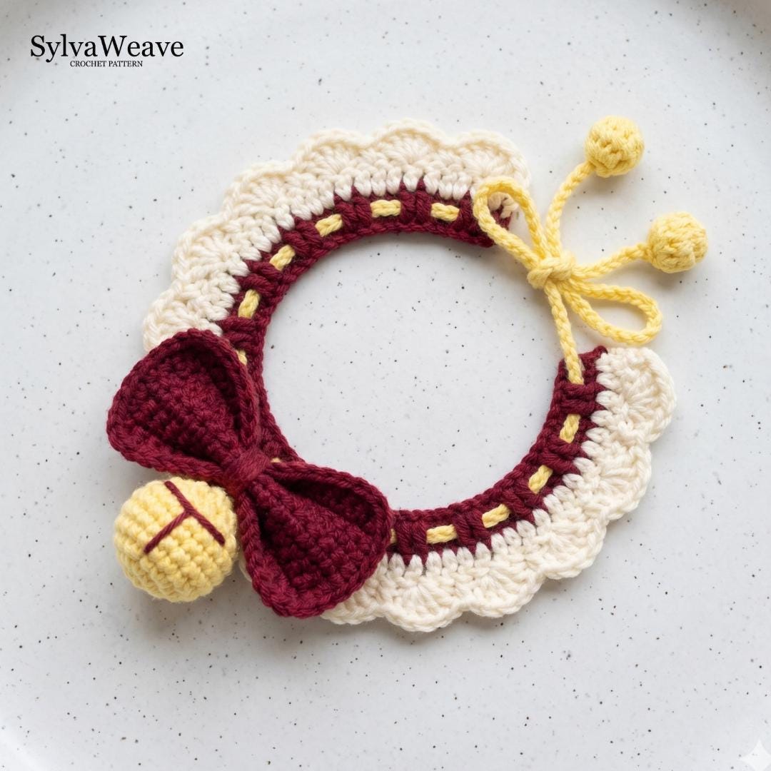 Crochet Pet Collar Pattern PDF & Video Tutorial | Dog Cat Collar | Beginner Friendly