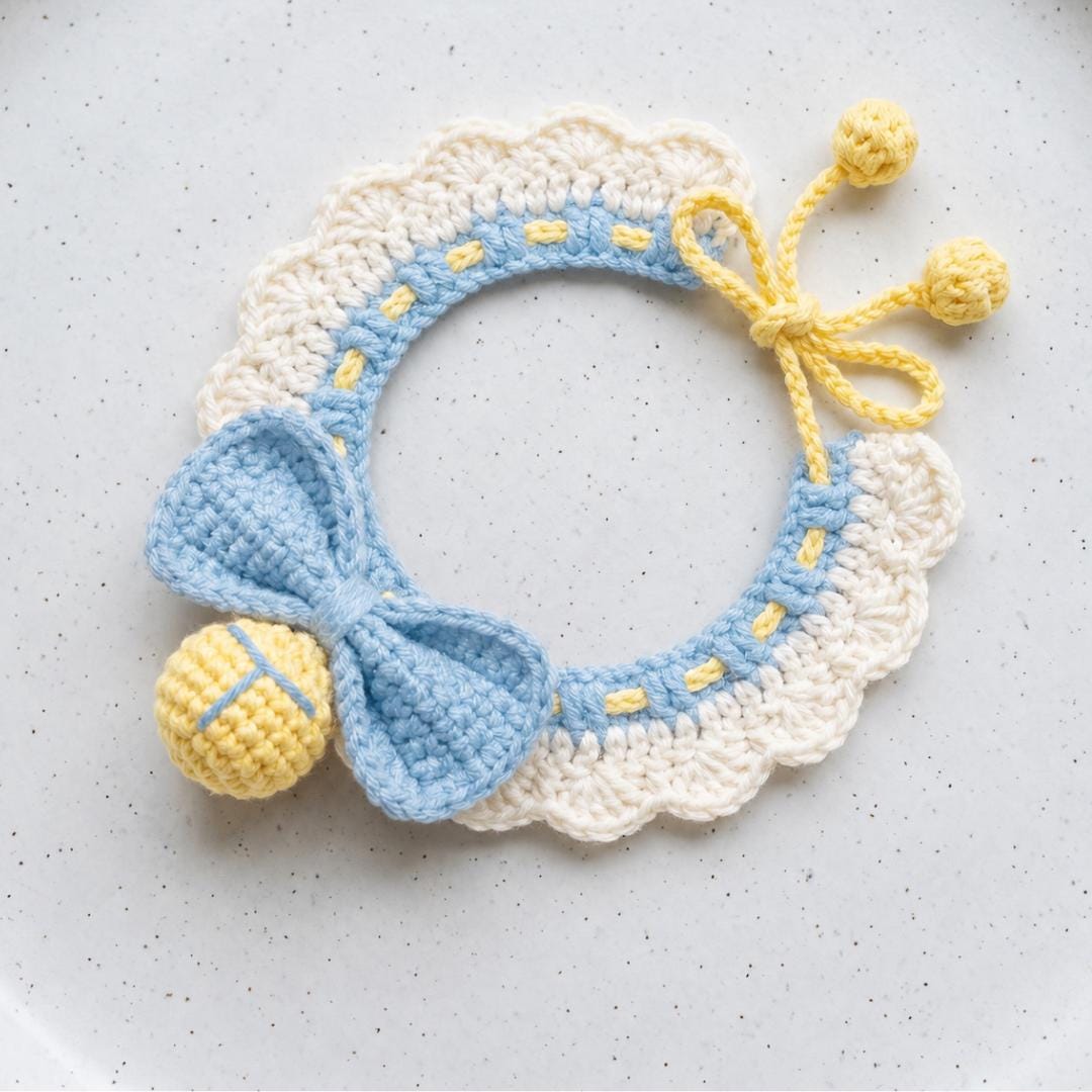 Crochet Pet Collar Pattern PDF & Video Tutorial | Dog Cat Collar | Beginner Friendly