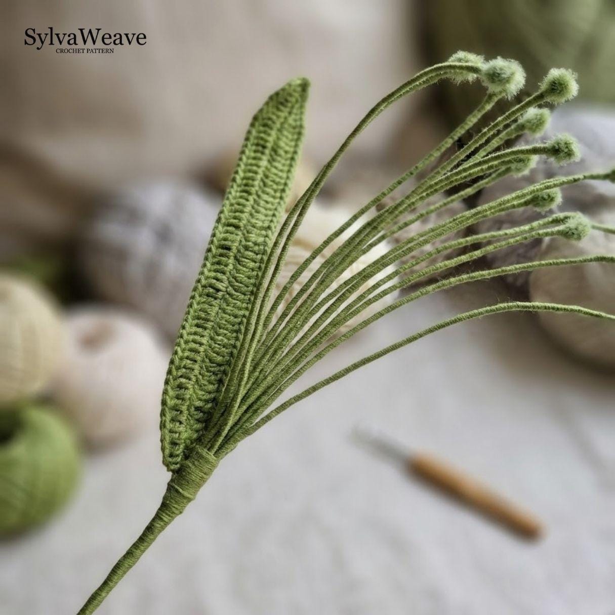 Leaf Crochet Pattern PDF with Video Tutorial, Beginner DIY Greenery Decor, Flower Bouquet
