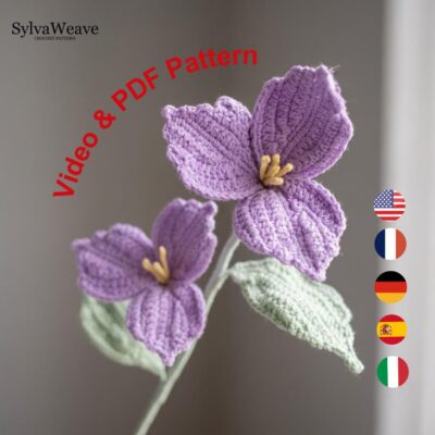 Crochet Flower Pattern PDF & Video Tutorial, Wedding Floral Bouquet Arrangement, Beginner Friendly, Home Decoration,