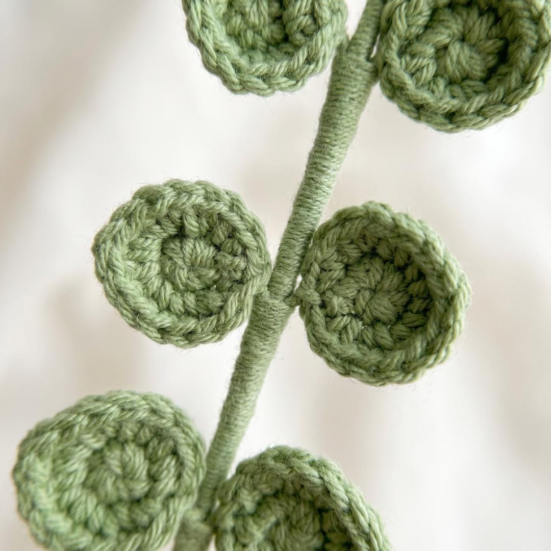 Eucalyptus Leaf Crochet Pattern PDF with Video Tutorial, Beginner DIY, Greenery Decor
