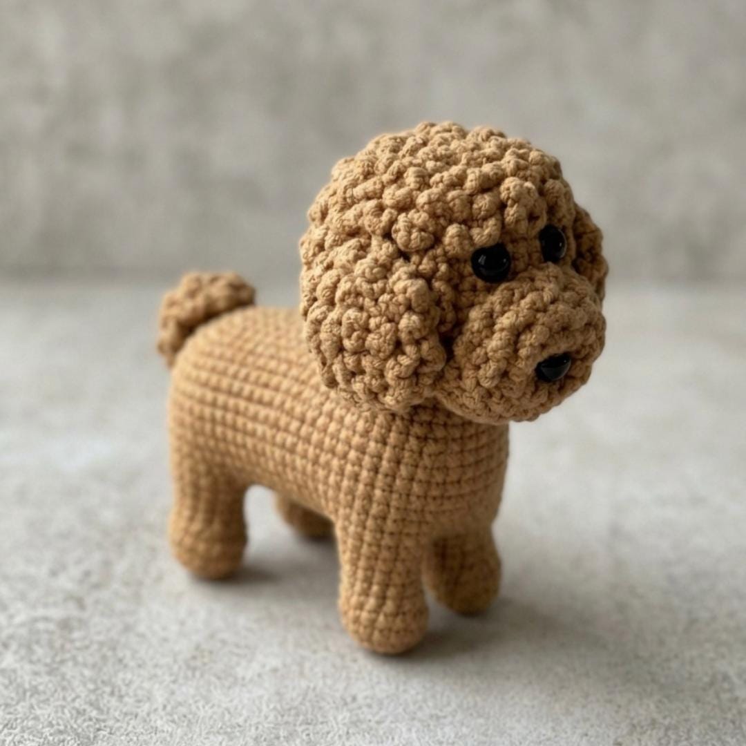 Crochet Poodle Dog Amigurumi Pattern, Beginner Friendly Video Tutorial (PDF)