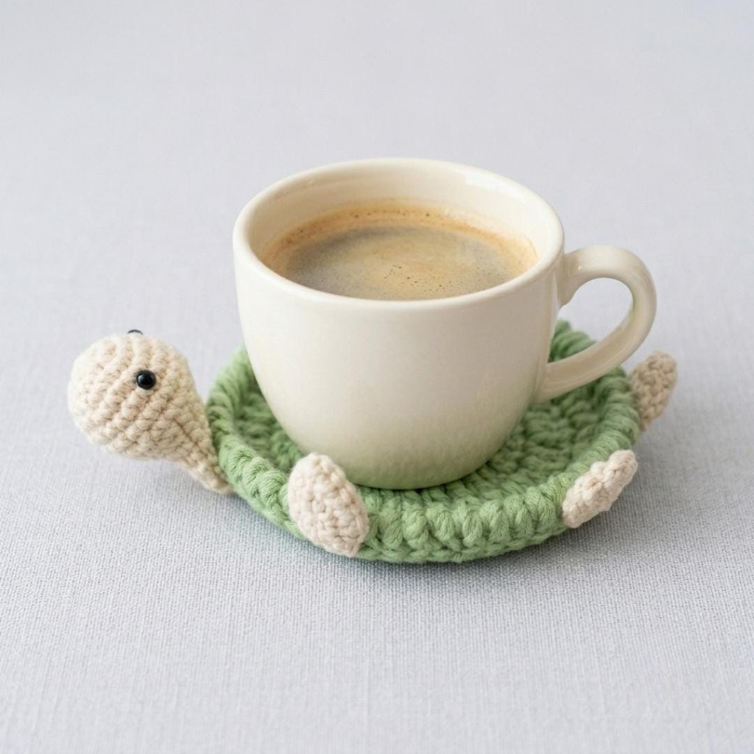 Turtle coaster Crochet Patterns, Crochet Coasters Pattern, Turtle Coaster Amigurumi (PDF & Video Pattern)