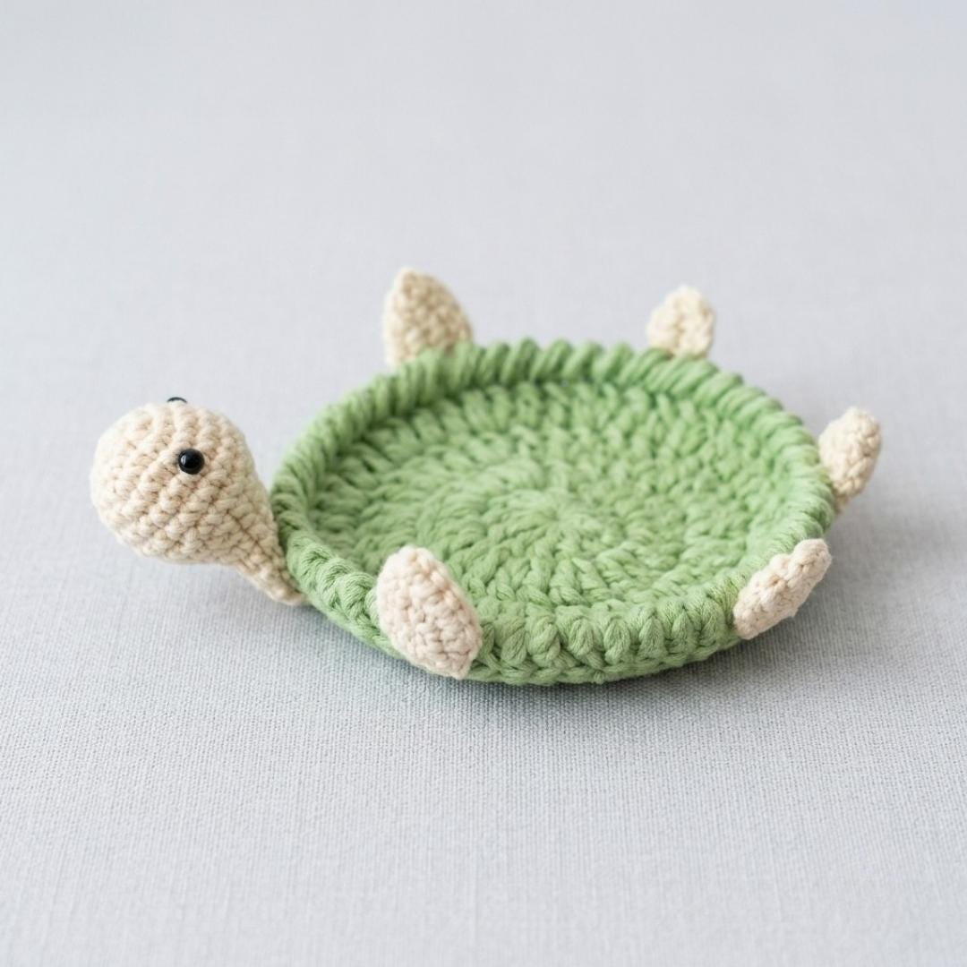 Turtle coaster Crochet Patterns, Crochet Coasters Pattern, Turtle Coaster Amigurumi (PDF & Video Pattern)