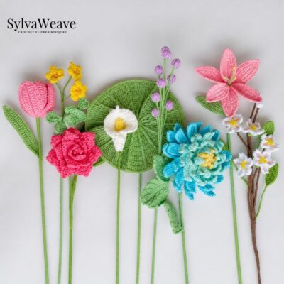 Crochet Flower Bouquet Bundle Pattern PDF with Video, Dahlia, Rose, Lily, Cherry Blossom, Amigurumi flower, Wedding Bouquet, Valentine Crochet Flower Bouquet Bundle Pattern PDF with Video, Dahlia, Rose, Lily, Cherry Blossom, Amigurumi flower, Wedding Bouquet, Valentine