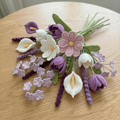 Crochet Flower Bouquet Bundle Pattern PDF and Video, Lavender, Tulip, Calla Lily, Amigurumi flower, Wedding Flower, Valentine, 5 types Crochet Flower Bouquet Bundle Pattern PDF and Video, Lavender, Tulip, Calla Lily, Amigurumi flower, Wedding Flower, Valentine, 5 types
