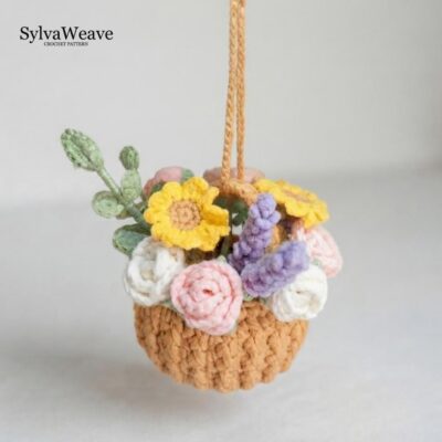 Flower Basket Crochet PDF pattern, Handmade Flower Arrangement, Thank You Gift, Car hanging accessories, Crochet Key Chain, Home Decoration Flower Basket Crochet PDF pattern, Handmade Flower Arrangement, Thank You Gift, Car hanging accessories, Crochet Key Chain, Home Decoration