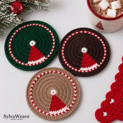 Santa Hat Christmas Coaster Crochet Pattern PDF | Holiday Mug Rug | Easy Christmas Coaster | Beginner Friendly | Video Tutorial Santa Hat Christmas Coaster Crochet Pattern PDF | Holiday Mug Rug | Easy Christmas Coaster | Beginner Friendly | Video Tutorial