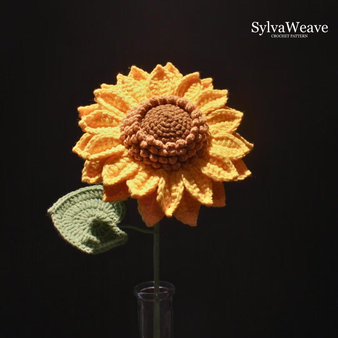 Crochet Flower Bouquet Pattern Bundle (Sunflower, Lily, Daisy, Monstera) (PDF & Video)