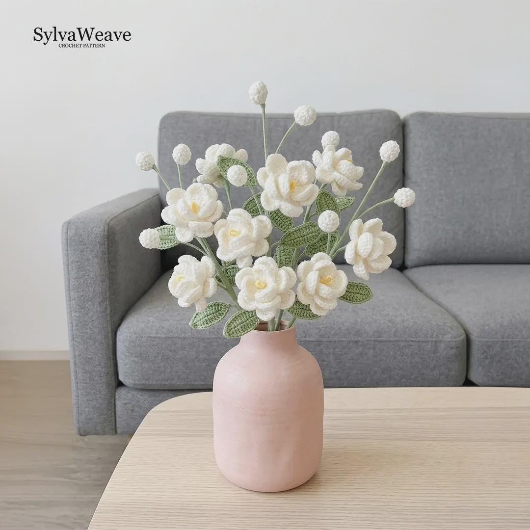 Crochet Flower Bouquet Bundle Pattern PDF with Video, Delphinium, Jasmine, Freesia, Amigurumi flower, Wedding Floral, Valentine, 5 types