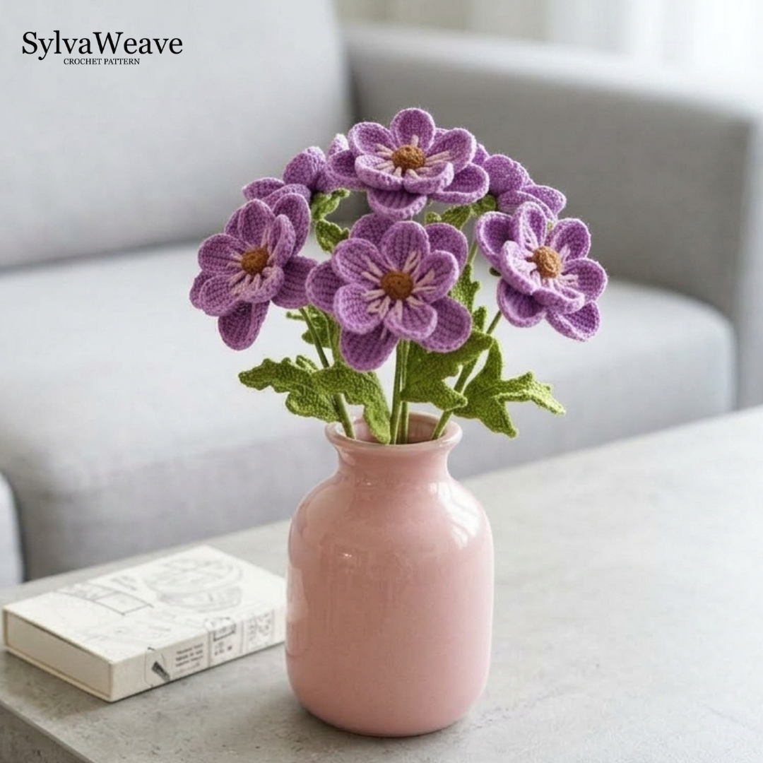 Anemone Crochet Flower Pattern PDF and Video Tutorial (Copy) - Image 6