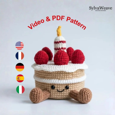 Birthday Cake Crochet Pattern PDF and Video Tutorial (Jellycat Style)