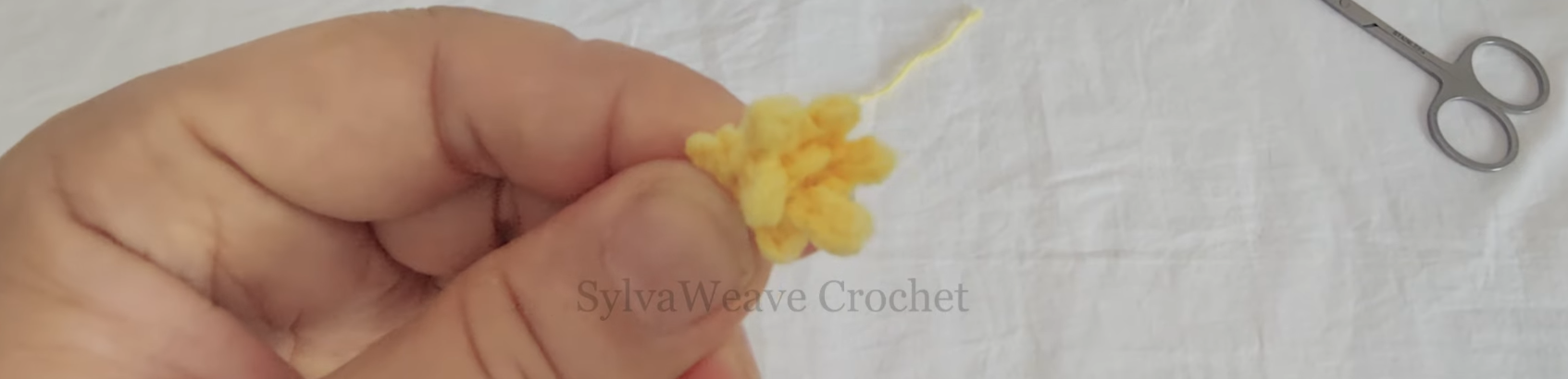 Crochet flower center for the Butterfly Ranunculus