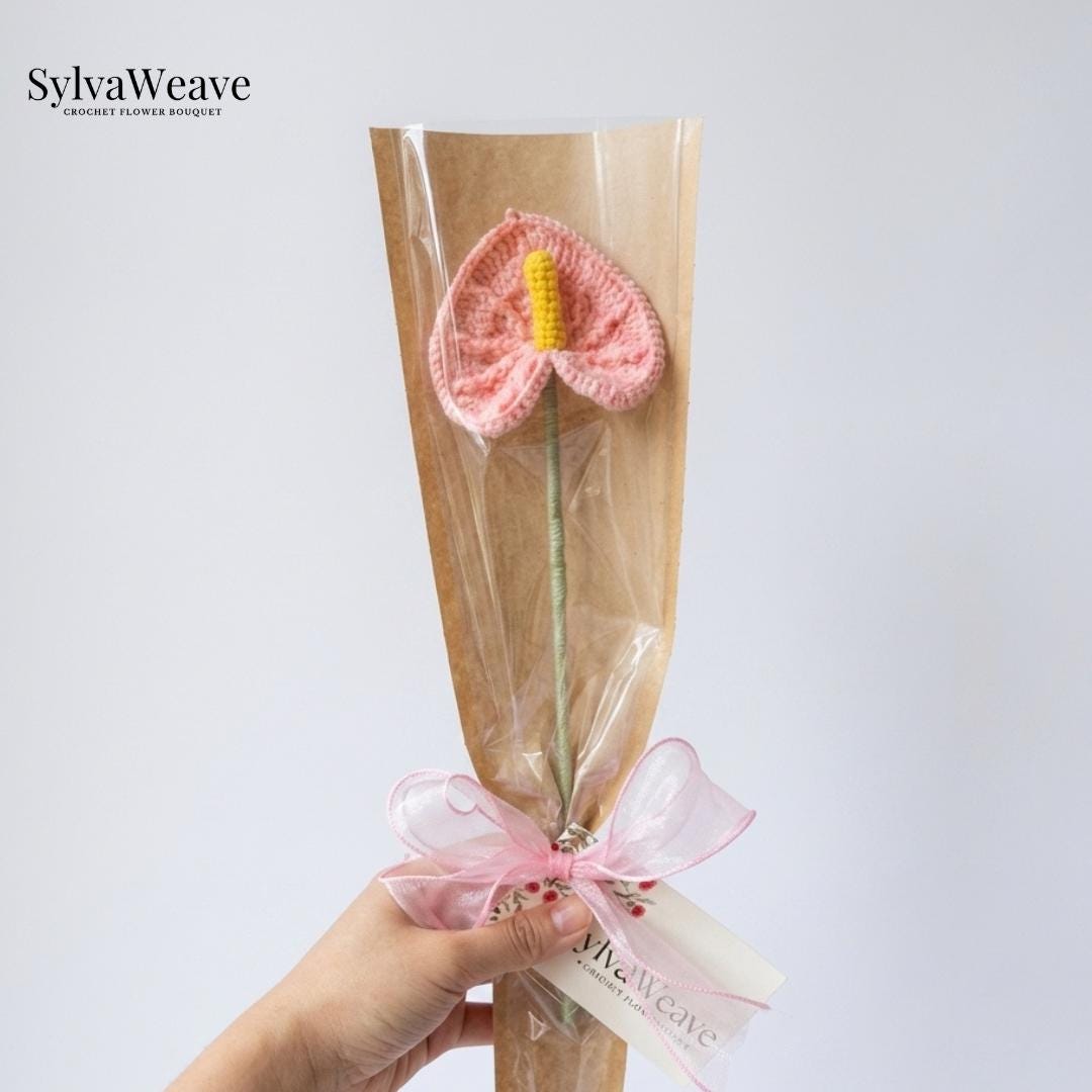 Handmade Crochet Tulip Flower, Everlasting Floral Arrangement, Birthday Gift - Image 8