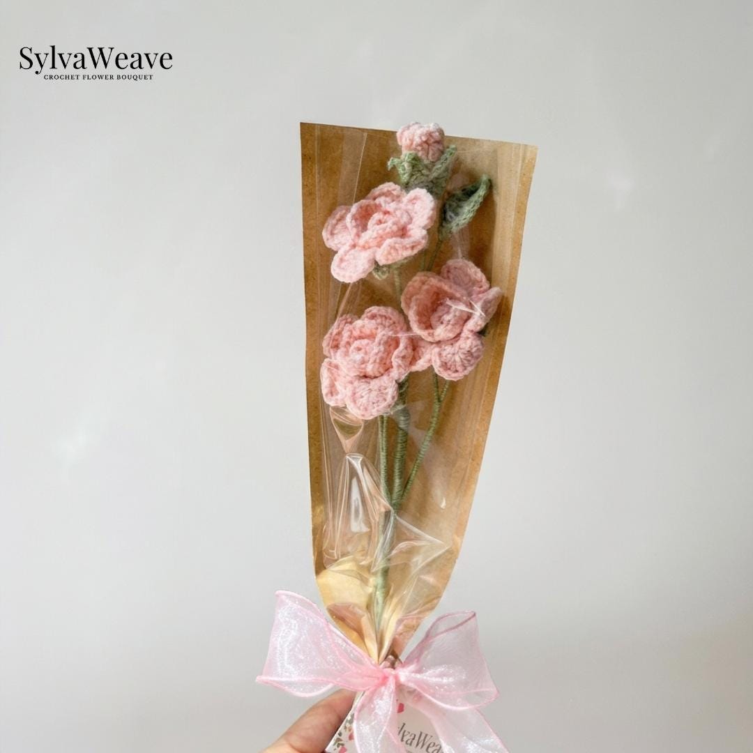 Handmade Crochet Tulip Flower, Everlasting Floral Arrangement, Birthday Gift - Image 7
