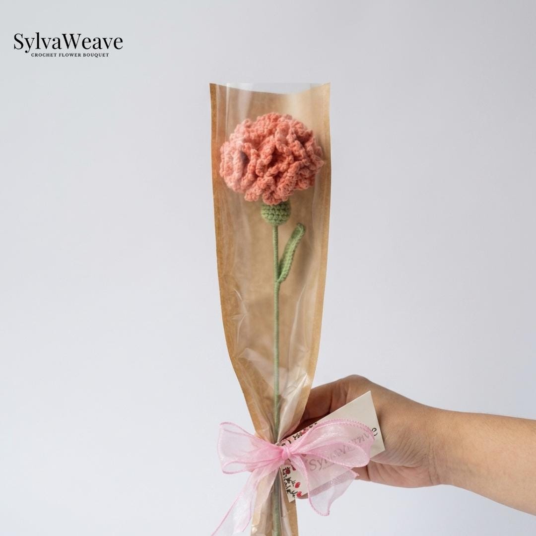 Handmade Crochet Tulip Flower, Everlasting Floral Arrangement, Birthday Gift - Image 5