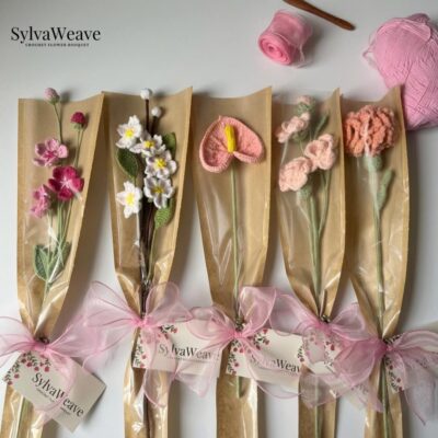 Handmade Crochet Tulip Flower, Everlasting Floral Arrangement, Birthday Gift