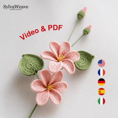 Paulownia Crochet Flower Pattern PDF and Video Tutorial