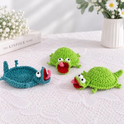 Handmade Lizard Crochet Coaster
