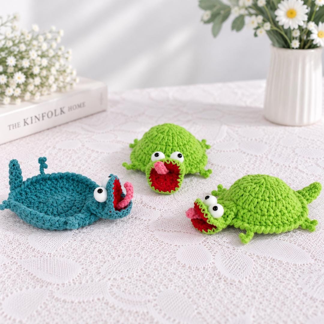Handmade Lizard Crochet Coaster