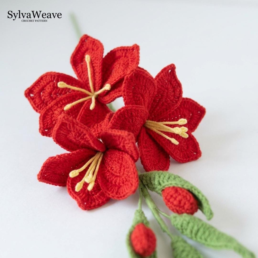 Gladiolus Crochet Flower Pattern PDF and Video Tutorial - Image 3