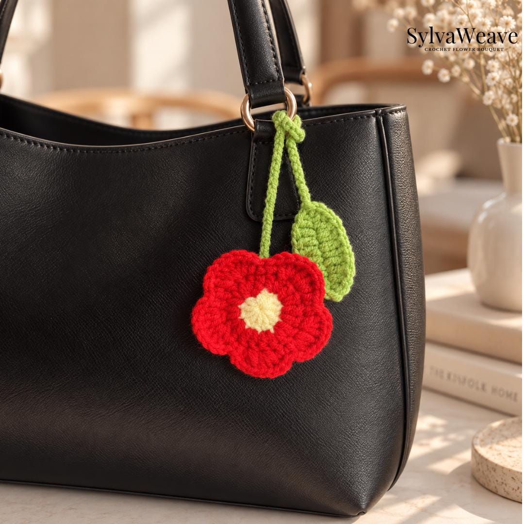 Crochet Flower Bookmark & Bag Charm, Handmade Amigurumi Sunflower Marker, Daisy Purse Accessory, Sweet Gift for Readers - Image 10